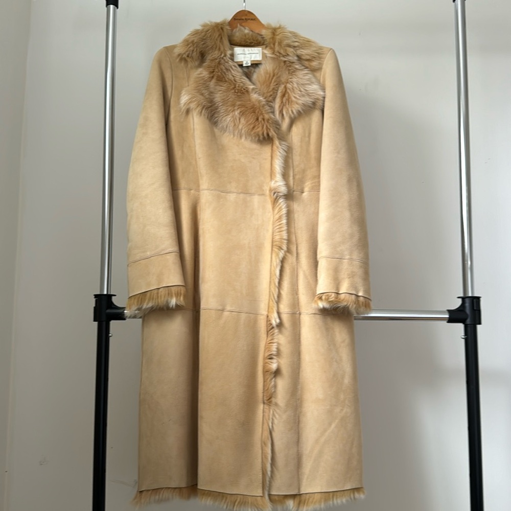 BANANA REPUBLIC 100% Natural SHEARLING LAMB COAT SZ S